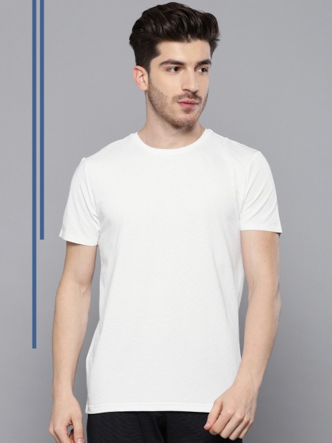

Louis Philippe Ath.Work Men White Printed Round Neck T-shirt