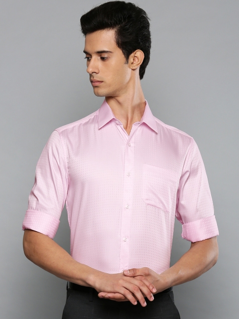 

Louis Philippe Men Pink Slim Fit Self Design Formal Shirt