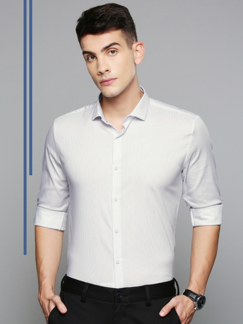 

Louis Philippe Ath.Work Men White & Blue Slim Fit Striped Smart Casual Shirt