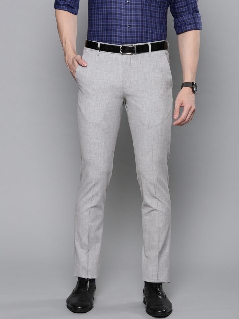 

Louis Philippe Men Grey Super Slim Fit Solid Formal Trousers