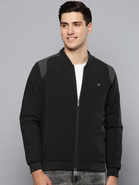 

Louis Philippe Men Black Solid Bomber Jacket