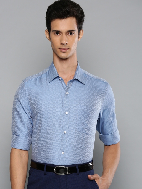

Louis Philippe Men Blue Slim Fit Self Design Formal Shirt