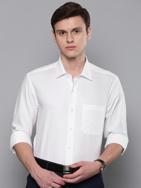 

Louis Philippe Men White Slim Fit Self Design Formal Shirt