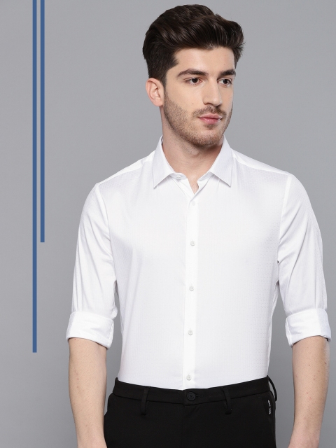 

Louis Philippe Ath.Work Men White Super Slim Fit Self Design Casual Shirt