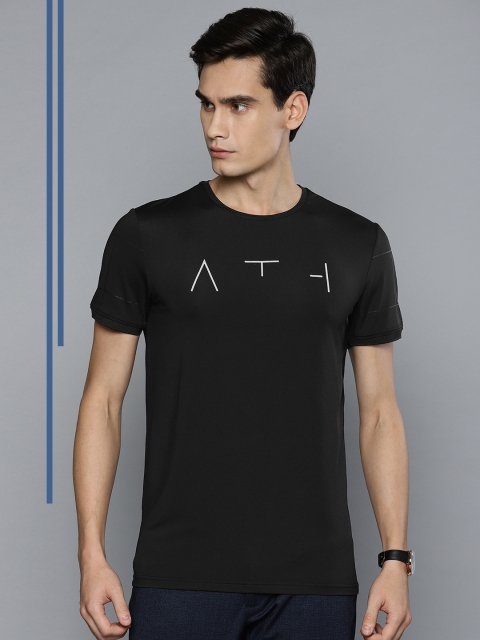 

Louis Philippe Ath.Work Men Black Printed Round Neck Slim Fit T-shirt