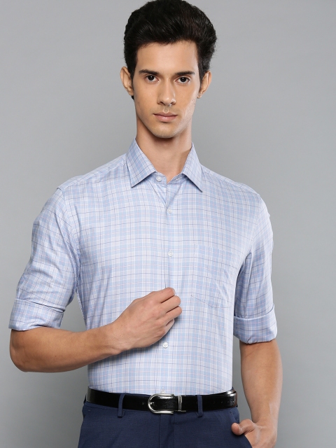 

Louis Philippe Men Blue Slim Fit Checked Formal Shirt