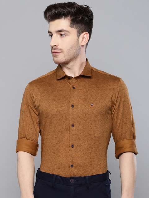 

Louis Philippe Sport Men Brown & Black Super Slim Fit Printed Smart Casual Shirt