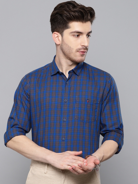 

Louis Philippe Sport Men Blue & Black Super Slim Fit Checked Smart Casual Shirt