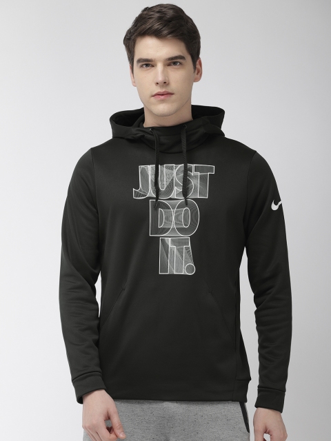 

Nike Men Black Printed Hooded AS M NK THRMA Pullover Training Sweatshirt BV3895-010