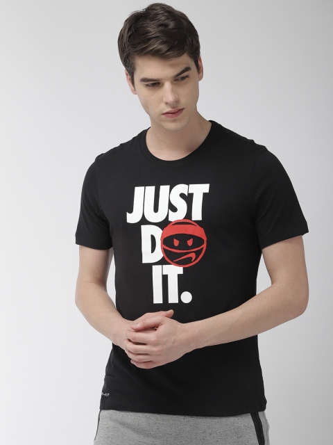 

Nike Men Black Printed Standard Fit AS DRI-FIT JDI HEAD Round Neck Basketball T-shirt