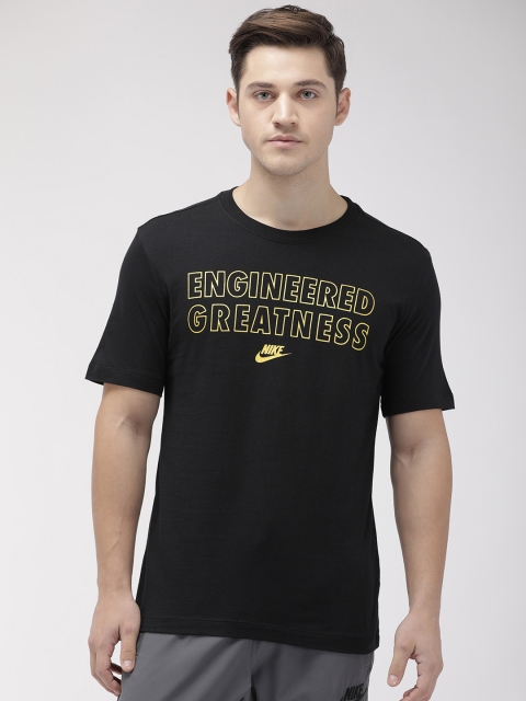 

Nike Men Black Printed Standard Fit AS M NSW TEE TABLE HBR 7 FS Round Neck T-shirt