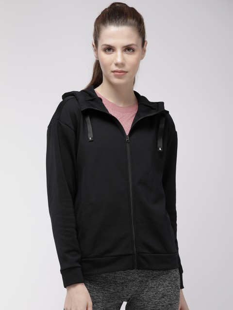

Nike Women Black Solid AS W NK THRM FLC ALL TM FZ RIB Training Sporty Jacket