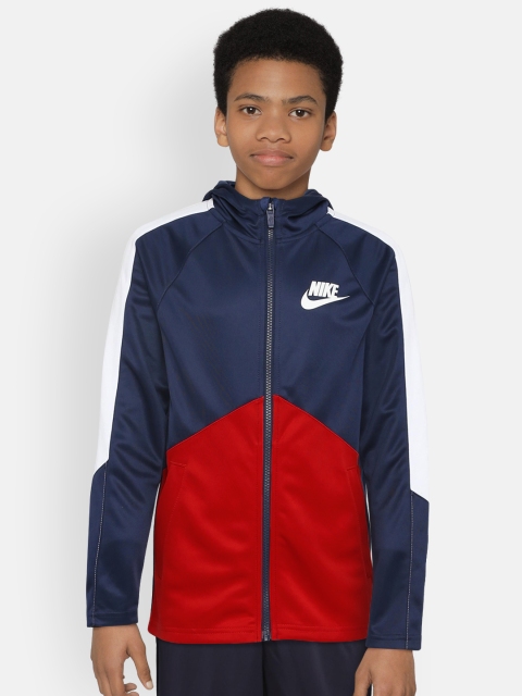 

Nike Boys Blue & White Colourblocked Jacket