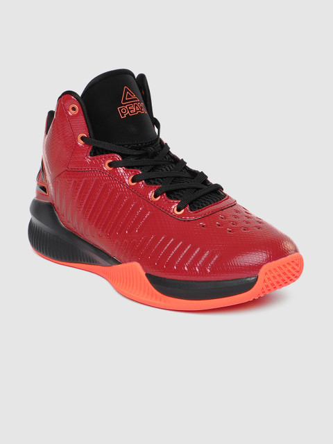 

PEAK Men Red Mid-Top Basketball Shoes
