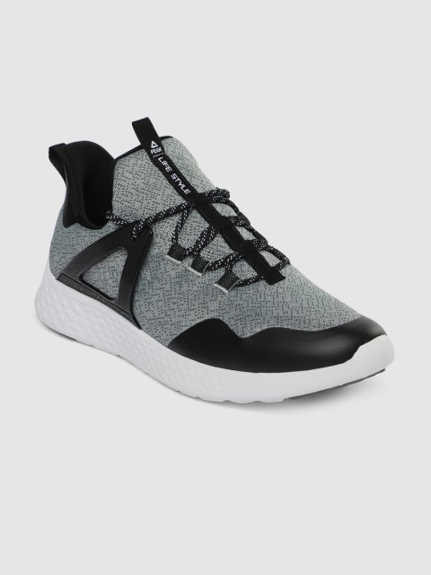 

PEAK Men Grey & Black Solid Sneakers