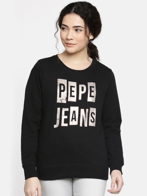 

Pepe Jeans Women Black Printed Sweatshirt