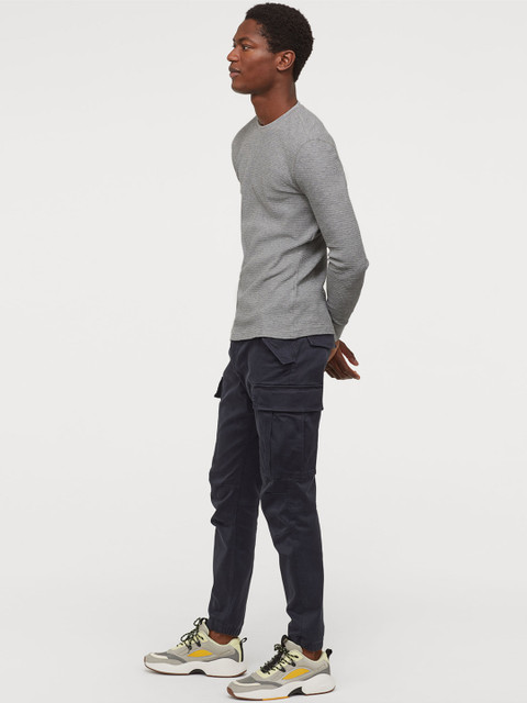 

H&M Grey Waffled Jersey Top