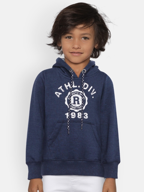 

The Sandbox Clothing Co. Unisex Blue Printed Hooded Sweatshirt