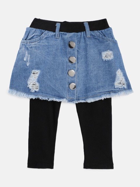 

The Sandbox Clothing Co Girls Blue Denim Skirt with Leggings