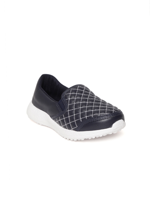 

KazarMax Kids Navy Blue & White Quilted Slip-On Sneakers