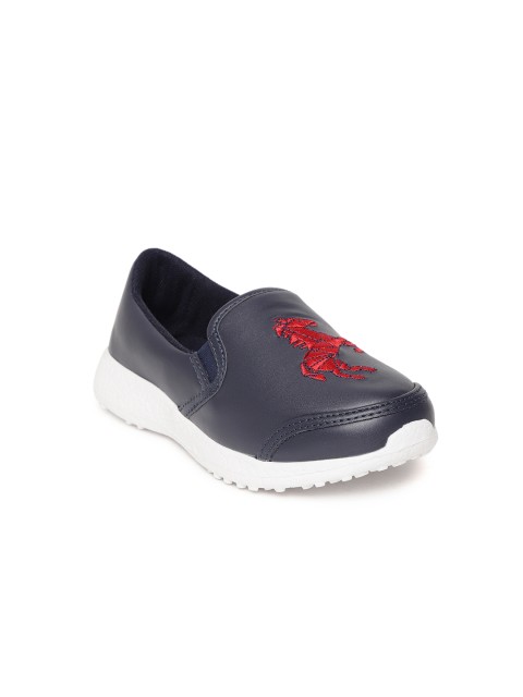 

KazarMax Kids Navy Blue Woven Design Slip-On Sneakers