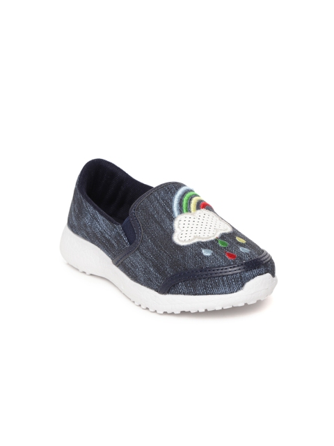 

KazarMax Kids Navy Blue Embroidered Slip-On Sneakers