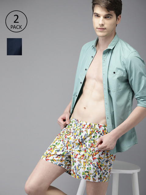 

THE BEAR HOUSE Men Pack of 2 Boxers TBH-BUGS, Navy blue