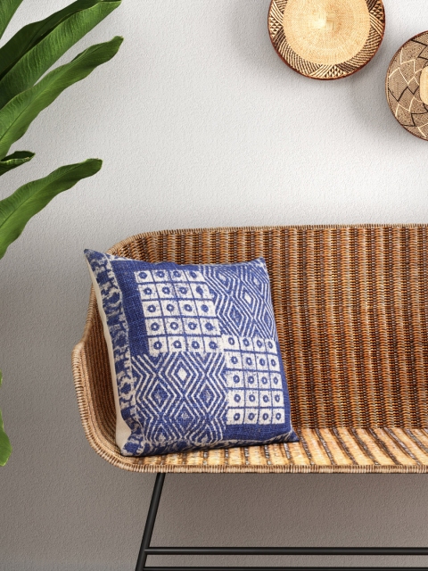 

Aura Blue & White Printed 16" x 16" Square Cushion