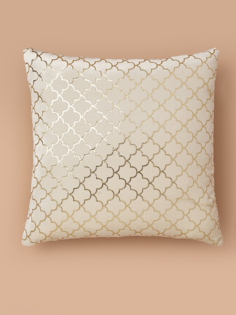 

Aura Off-White Set of 2 Geometric Square Cushion Covers
