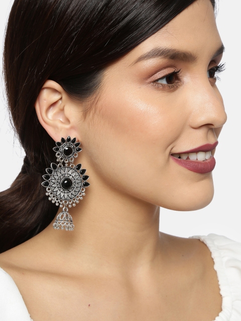 

Ayesha Oxidized Black Silver-Plated Classic Chandbalis