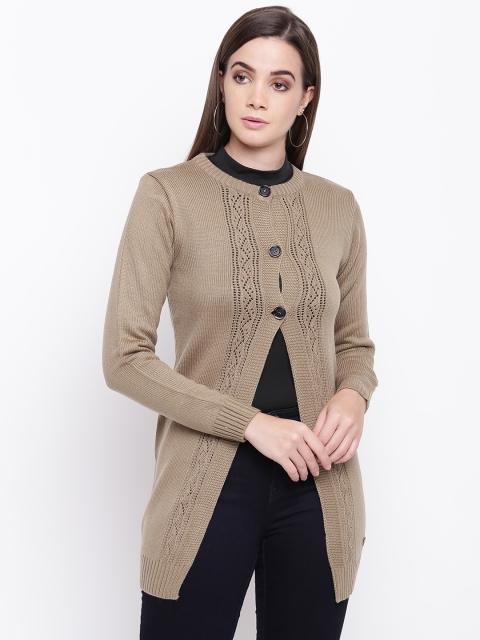 

Cayman Women Beige Solid Cardigan