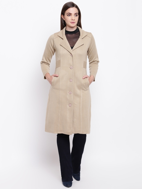 

Cayman Women Beige Solid Overcoat