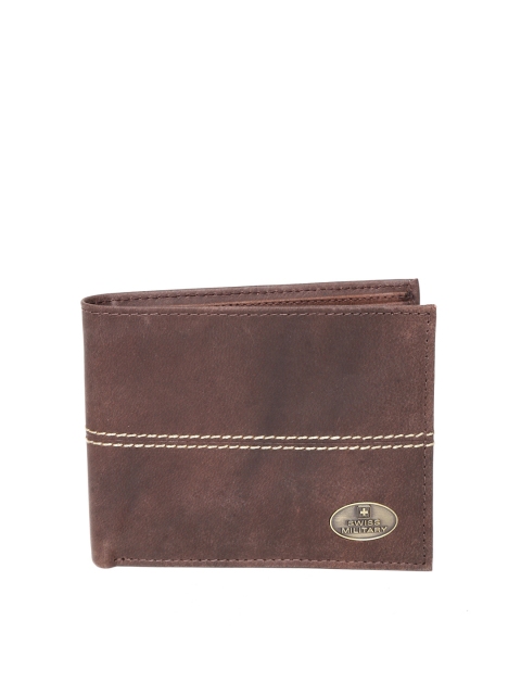 

SWISS MILITARY Men Dark Brown Genuine Leather Wallet