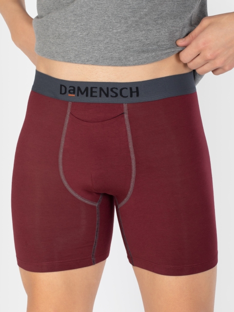 

DaMENSCH Men Red DEO-SOFT Deodorizing Micro Modal Solid Trunks DAM-BB-WR