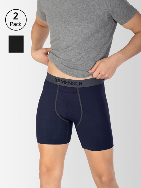

DaMENSCH Men DEO-SOFT Deodorizing Micro Modal Sreolid Trunks DAM-BB-OB&SB-PACK-2-MIX, Blue