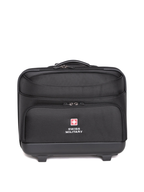 

SWISS MILITARY Unisex Black Small Trolley Suitcase