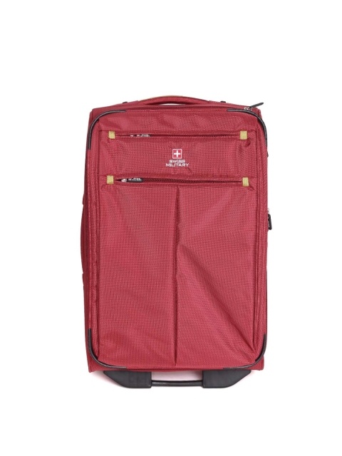 

SWISS MILITARY Unisex Maroon Trolley Bag