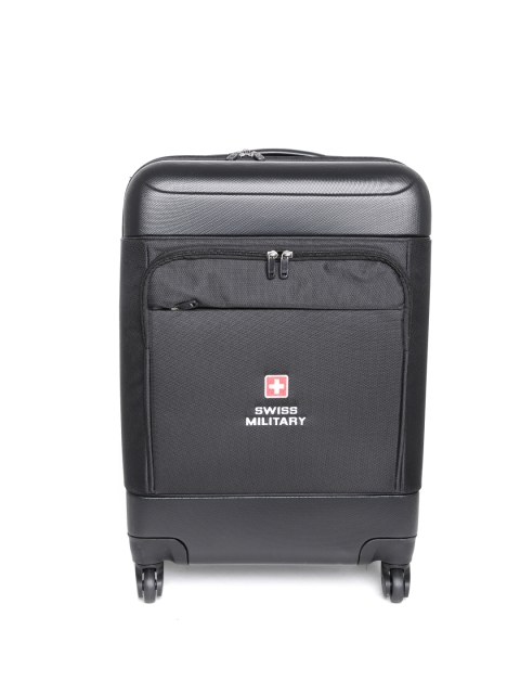 

SWISS MILITARY Unisex Black Medium Trolley Suitcase