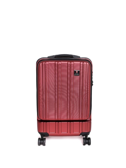 

SWISS MILITARY Unisex Maroon Medium Trolley Suitcase