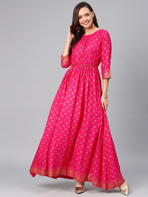 

Alena Women Fuchsia Printed Anarkali Kurta