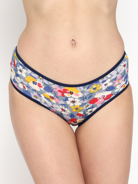 

Skidlers Women Blue & Yellow Printed Basic Briefs