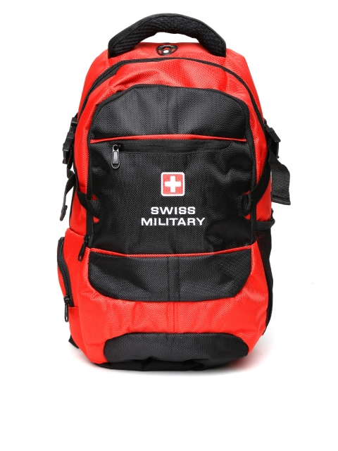 

SWISS MILITARY Unisex Black & Red Laptop Backpack