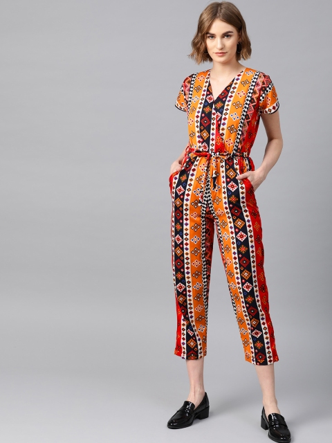 

VOXATI Women Multicoloured Printed Basic Jumpsuit, Multi