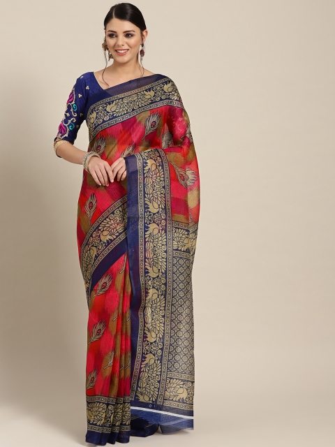 

Chhabra 555 Pink & Beige Printed Patola Saree