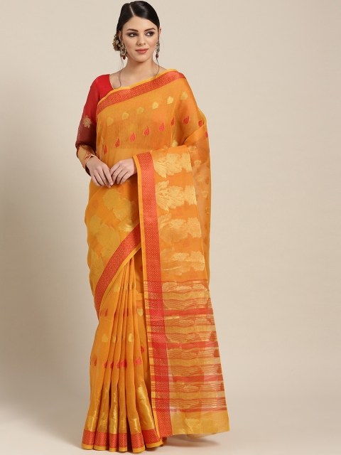 

Chhabra 555 Mustard Yellow & Golden Zari Design Chanderi Saree