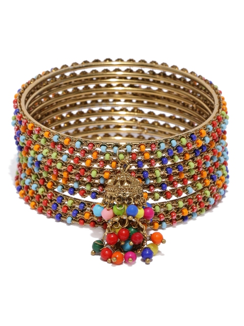 

Ayesha Women Set of 10 Glitter Bridal Bangles, Multi