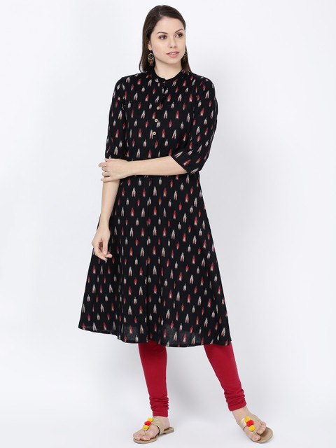 

Soch Women Black & Red Printed A-Line Kurta