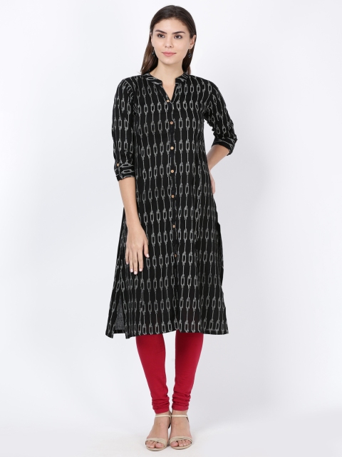 

Soch Women Black & White Printed A-Line Kurta
