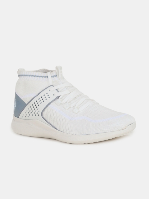 

U.S. Polo Assn. Men Off-White Woven Design Textile Mid-Top Sneakers