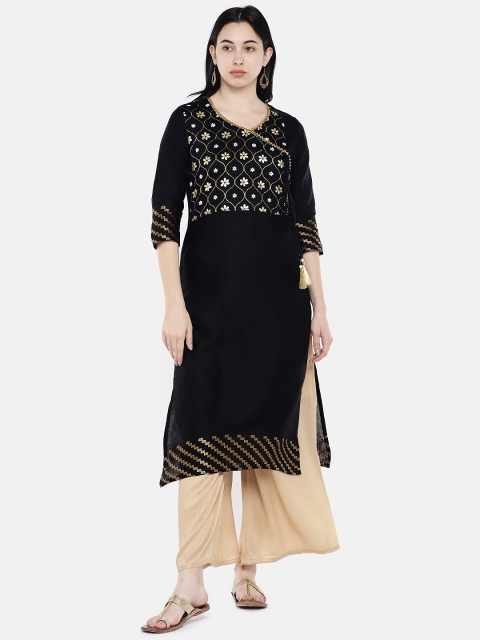 

Divina Women Black Yoke Design Straight Kurta